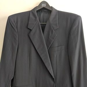 Custom Hickey Freeman Blue Pinstripe Suit S 50